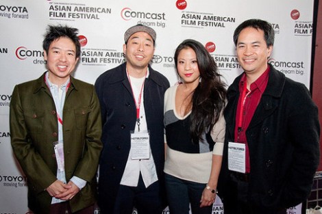 At a film festival with "The People I've Slept With" team: director Quentin Lee, star Karin Anna Cheung, producer Stanley Yung